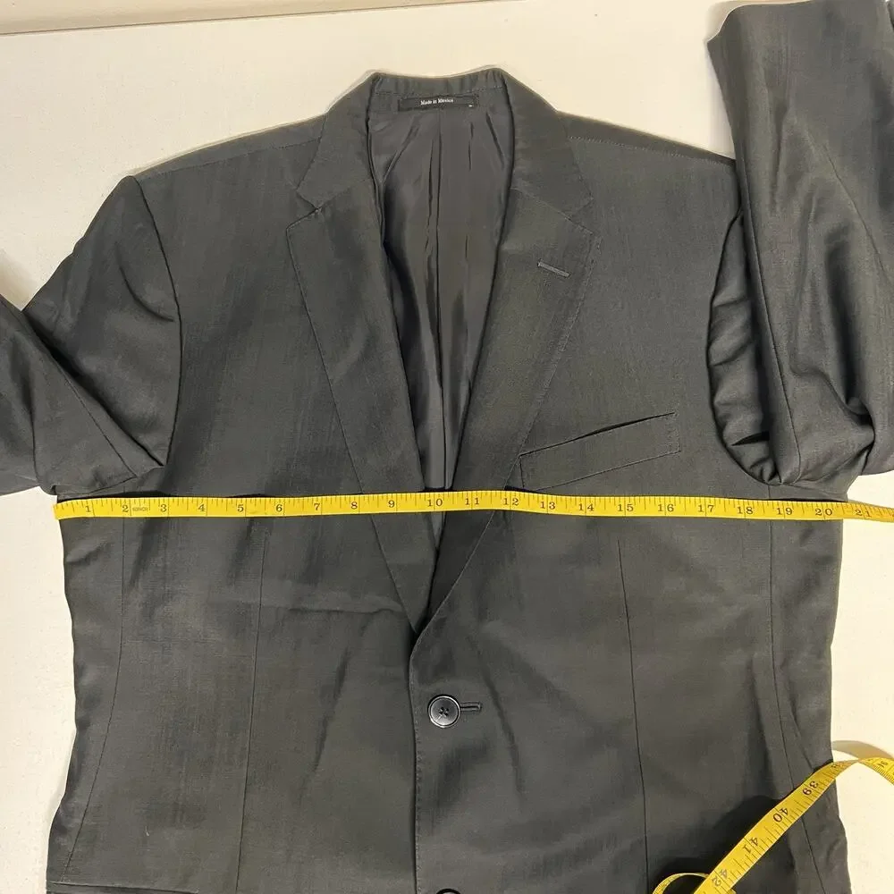 Z by Zegna Blazer Mens 40 Graphite Grey Wool Mohair Blend Modern Business Jacket